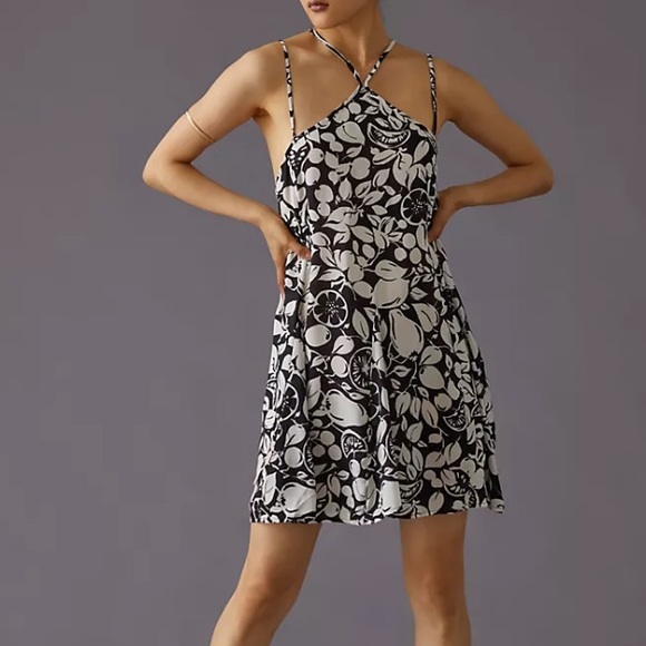 Anthropologie Sheer Fruit Print Mini Dress Size S - Picture 2 of 6